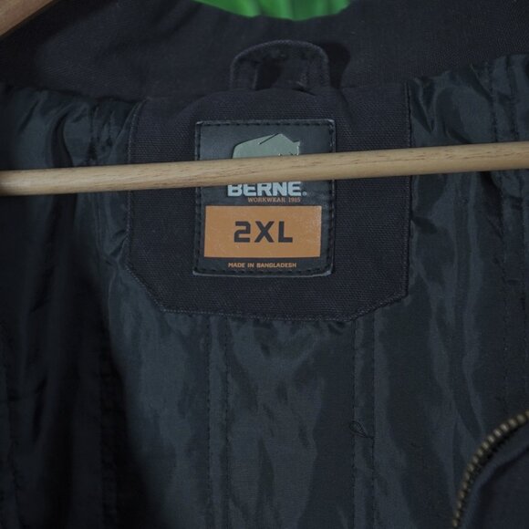 Mens Berne Matco Tools Zip up workwear Jacket big logo spell out embroidered - Picture 8 of 15